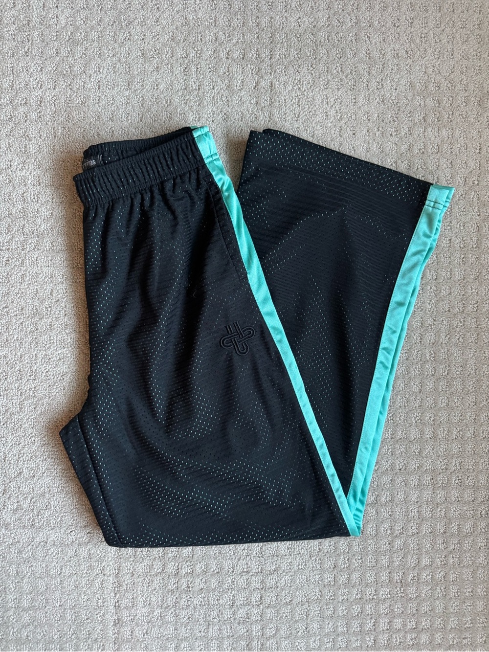 Urban Outfitters Women’s Black and Blue Trim Jersey Track Pant Sweats